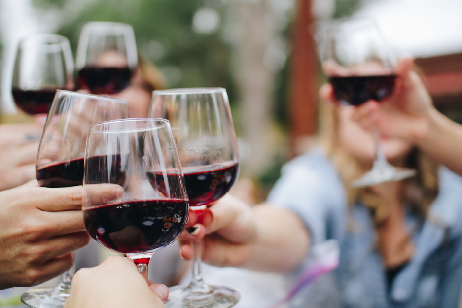 Share a glass of wine with friends Finding France